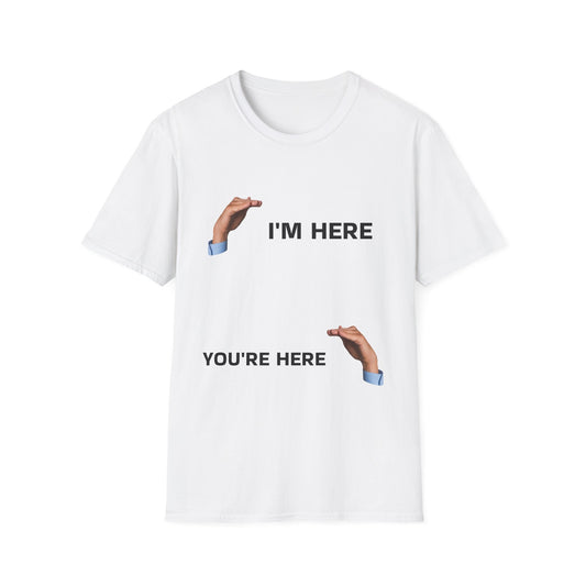 Minimal hand reaching I'M HERE T-Shirt | Funny hands design